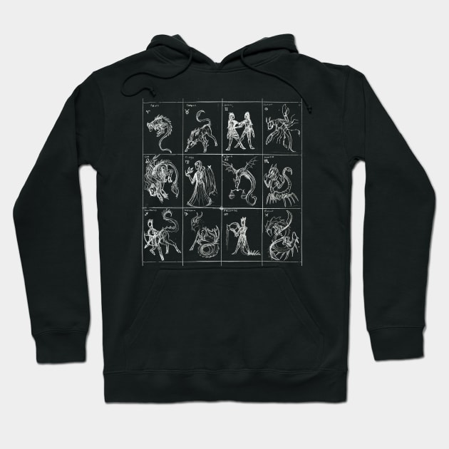 12 zodiac signs Hoodie by cyber t-shirt